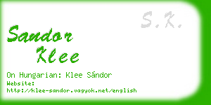 sandor klee business card